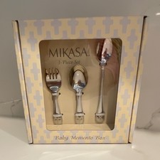 Mikasa Cross 3-Piece Silver Baby Cutlery Set Fork Spoon Dishwasher Safe