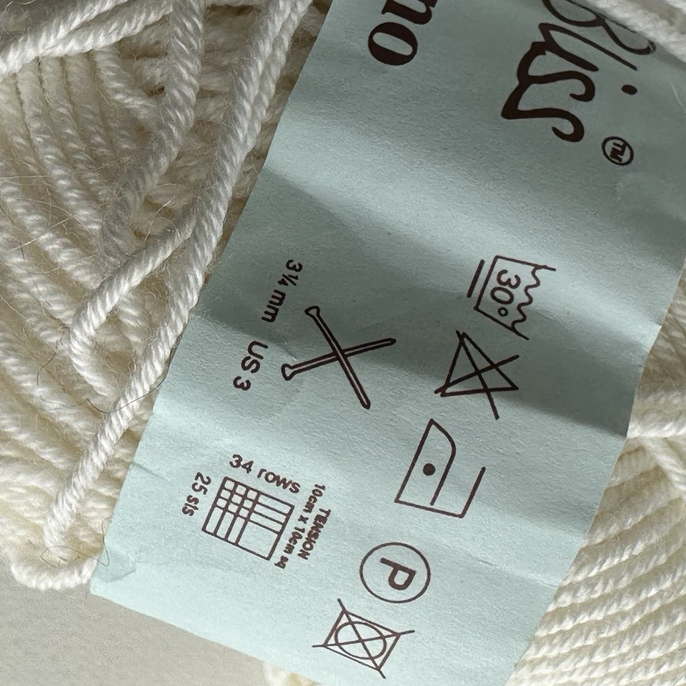 Debbie Bliss Baby Cashmerino Blanco Lana Merino Cachemira Lote De 2 Foto 2 de 4