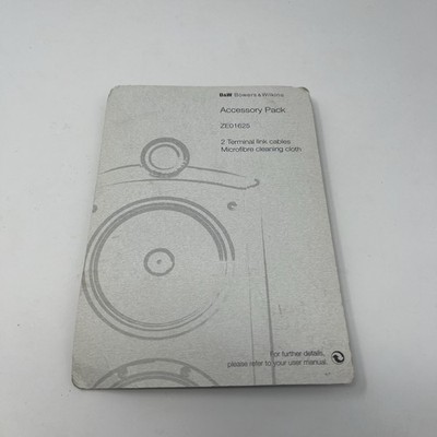 Bowers & Wilkins Accessory Pack ZE01625 2 Terminal Link Cables Microfibre Cloth