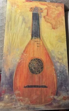 Vintage C Rowan "A Lute Scene" Oil On Canvas Painting - Signed
