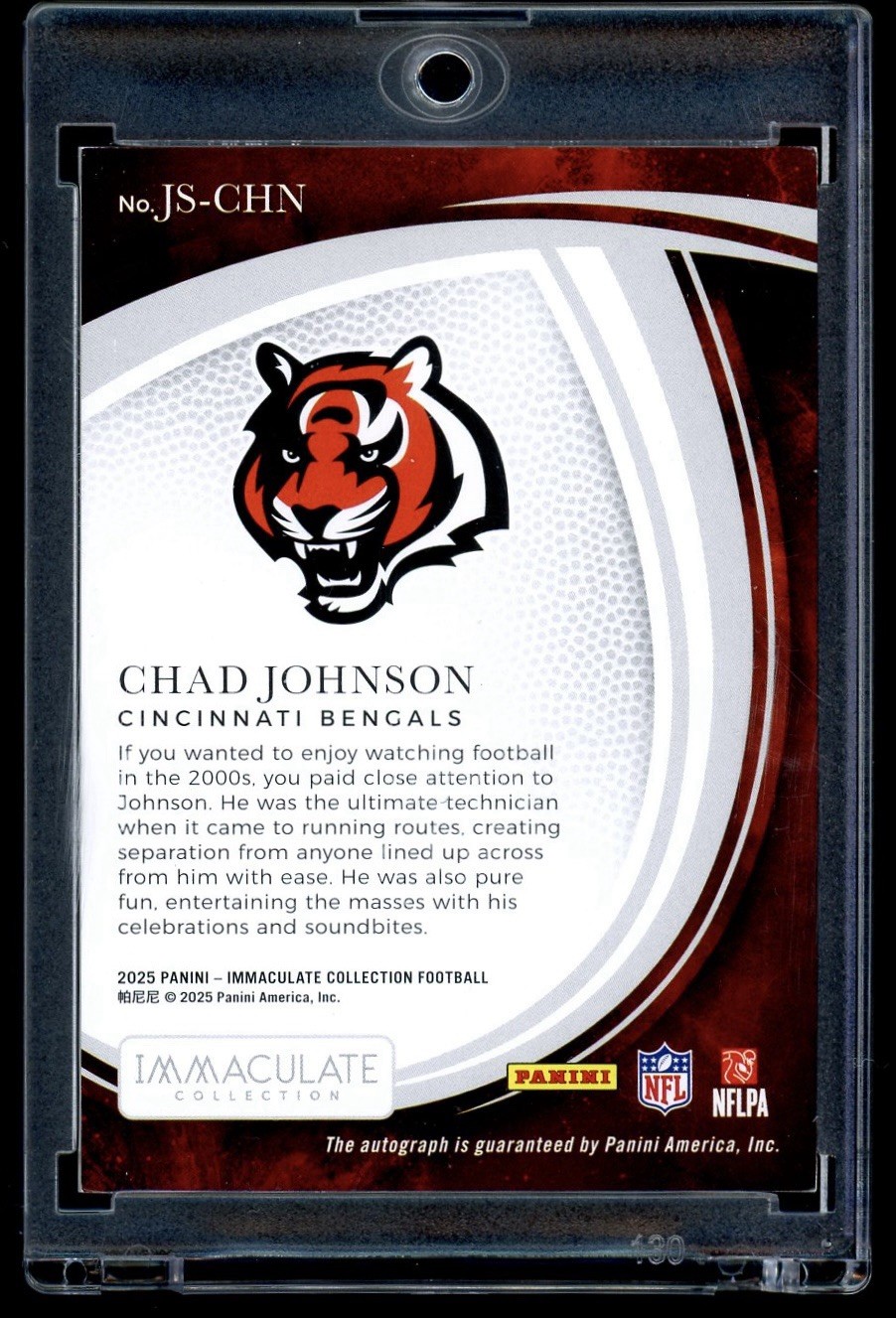 2025 Panini Immaculate Collection Jubilee Chad Johnson On Card Auto Holo /49 view 2