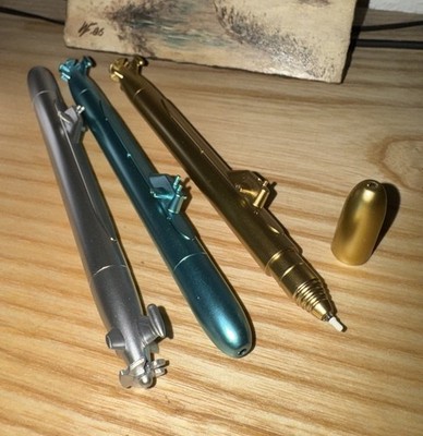 3x Kugelschreiber U-Boot Submarine Kuli Schiff Boot Gadget Geschenkset Stift NEU