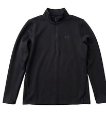 Under Armour Mens Black 1/4 Zip Mock Neck Lon...