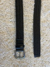 Brunello Cucinelli Black Braided Belt M Adjustable Silver-Tone Buckle never worn