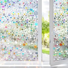 ColorfulHall Stained Glass Rainbow Window Film Privacy Iridescent UV Blocking 17
