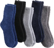 Fuzzy Socks Warm Fluffy Winter Cozy Thick Plush Slipper Sleep Comfy Crew Socks f