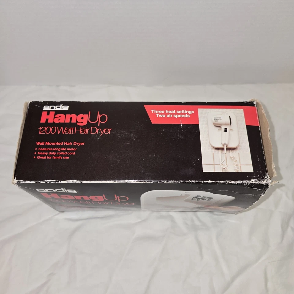 Vtg Andis Quiet Turbo Ionic Hair Dryer 1200 Watts Wall Mount Hang Up Hair Dryer  - Image 2 of 4