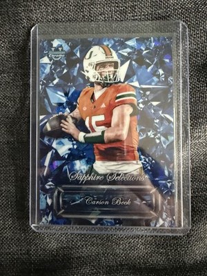 Carson Beck 2025 Bowman Chrome U Sapphire Sapphire Selections Miami Cardinals