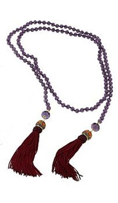 Heidi Daus HOW SUITE IT IS Beaded Crystal Tassel Lariat Necklace -Amethyst