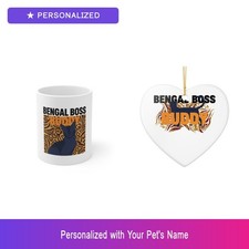 Custom Bengal Cat Gift Set Mug Ornament Personalized Pet Name Bundle Dog Lover