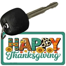 Happy Thanksgiving Metal Key Chain
