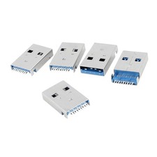 5PCS USB 3.0 Male Plug Jack Socket Connector 180 Degree 9 Pin Type A