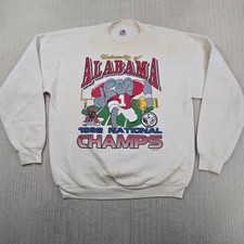 Vintage Alabama Crimson Tide Sweatshirt Mens XL White NCAA Football 1992 Champs