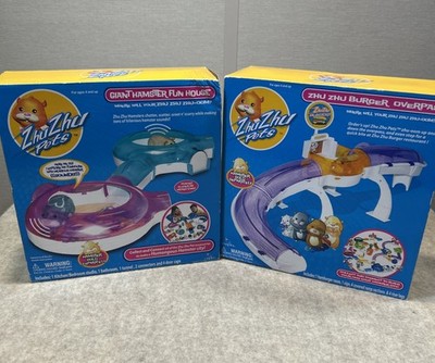 ZHU ZHU PETS GIANT HAMSTER FUN HOUSE + BURGER OVERPASS FACTORY SEALED