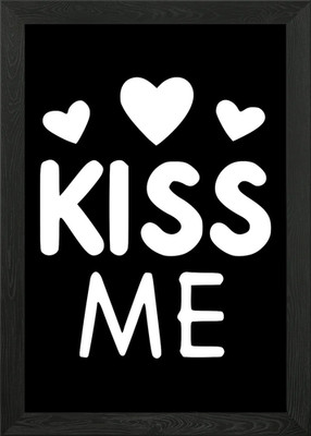 Kiss Me Graphic Framed Wall Art Poster Canvas Print Picture