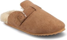 NiB Journee Women's Ardenn Slip On Buckle Slippers Brown Size L 9-10  50 1C442