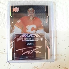 2023-24 Upper Deck SPx Hockey Black Lustrous Rookies Signatures Dustin Wolf /199