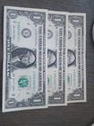 2021 THREE $1 Dollar Bill Fancy Serial Numbers ,2 Consecutive & 1 Fliped  — photo 1