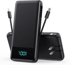 Portable Charger Power Bank for Iphone with Built-In Cables and AC Wall Plug, 13