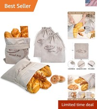 Gift-Ready 2 Pack Linen Bread Bags – Sustainable Storage for Homemade Treats