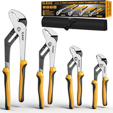 4 Pc Groove Joint Pliers Set, Adjustable Water Pump Pliers w/ Tool Bag