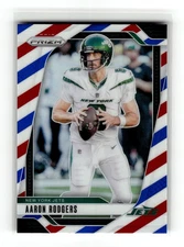 Aaron Rodgers 2024 Panini Prizm #222 New York Jets Red White and Blue