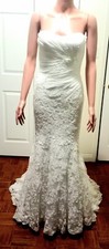 ENZOANI CASABLANCA BY BLUE MERMAID STRAPLESS WHITE WEDDING DRESS SIZE 4