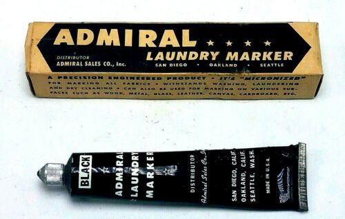 NOS Vintage Admiral Laundry Marker in Original Box Black - Picture 1 of 10