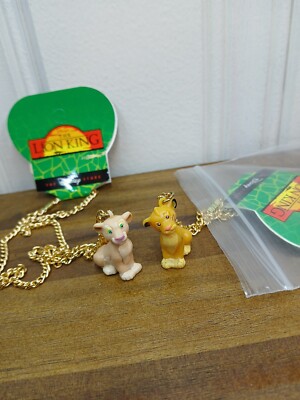 The Original Lion King Simba & Nala  Rubber Charm Necklace And Chain