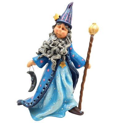 Fairy Wizard Moon Staff Figurine Vintage 1999 Licensed Enesco By Donna Little 7''