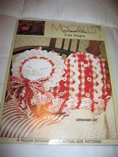 McCalls Creates Cat Naps Gingham Cat 4 Pillow Designs Patterns #14226