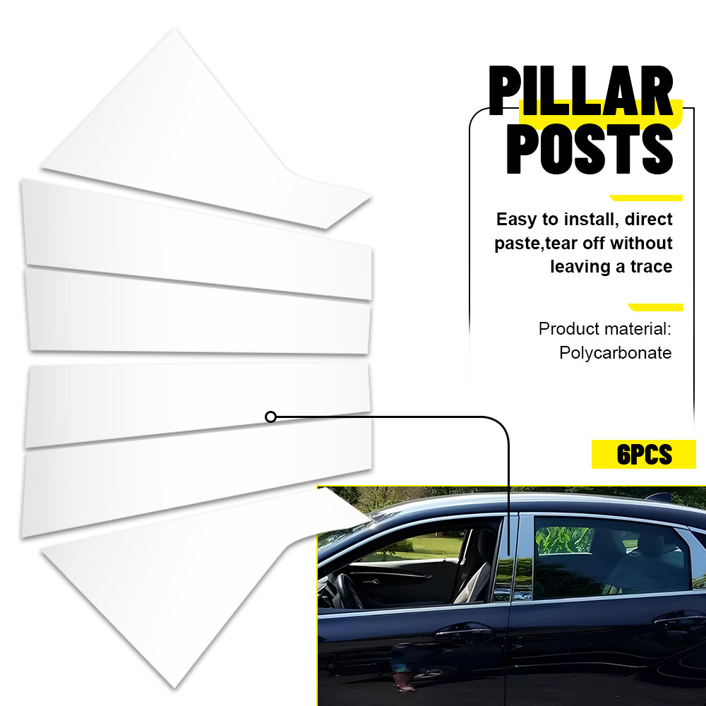 Chrome Pillar Posts Kit for Chevy Impala 2014-20 6pc Set Door Trim Piano Cover S