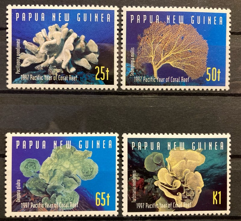 Papua New Guinea, corals ,MNH S.C.#924-7 Complete set of 4 as  issued in 1997