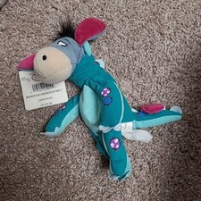 Disney Store Winnie the Pooh Dinosaur Eeyore Beanbag Plush Toy 9" NWT NOS