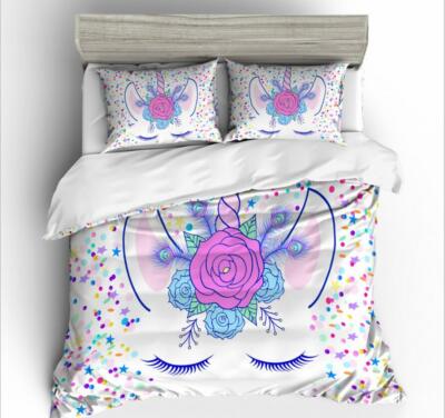 3D Purple Rose ZHUA2156 Bed Pillowcases Quilt Duvet Cover Set Queen King Zoe
