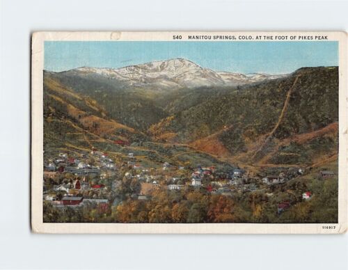 Postcard Manitou Springs Colorado at the Foot of Pikes Peak USA - Picture 1 of 2