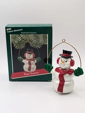 Hallmark Ornament Wiggly Snowman 1989~QX4892 Wobble Head Snowman Decor Ornament