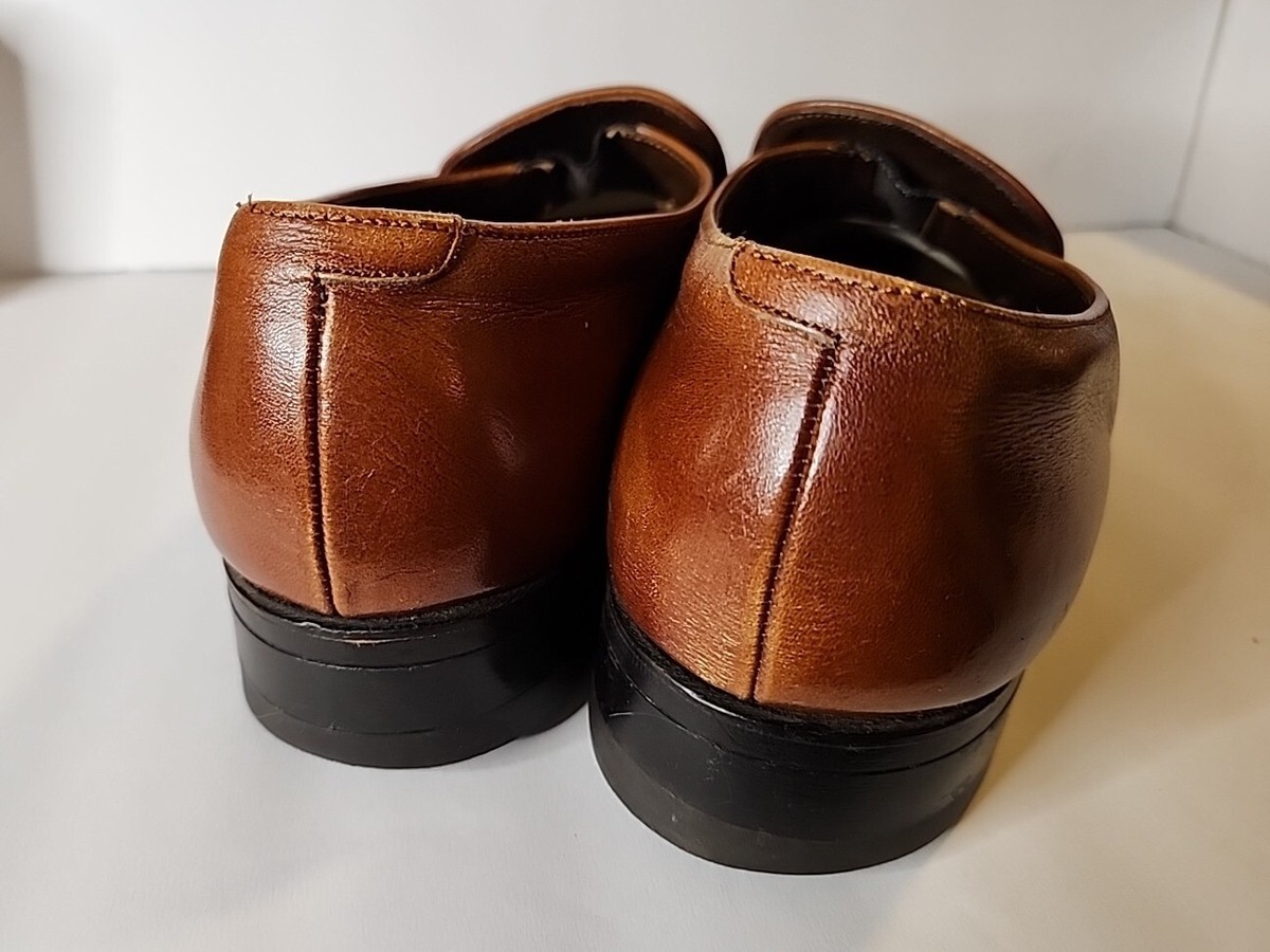 Florsheim Mens Brown Leather Dress Work Shoes 8D Slip On 