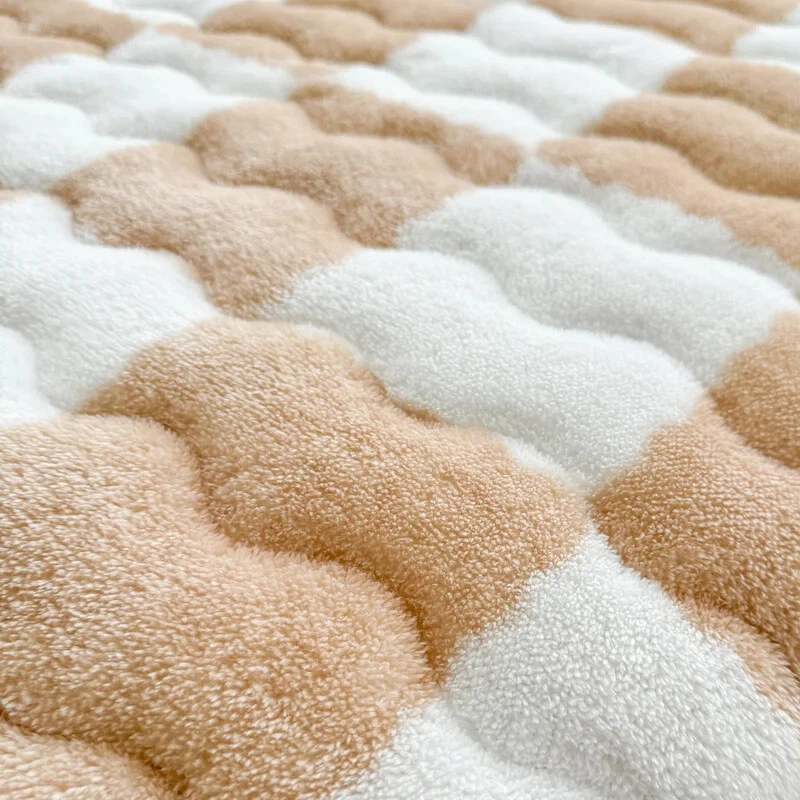 Sábana bajera de terciopelo grueso color liso funda de colchón suave felpa sábanas ajustables Foto 4 de 4