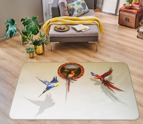 3D Drei Papageien ZHUC237 Spiel Rutschfester Teppich Matte Foto Teppich Vera - Bild 1 von 5