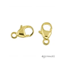 2x 18k Gold Plated Sterling Silver Lobster Claw Clasp 9mm #51608