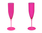 Set 2 Barbie Pink Champagne Flutes Plastic Cups Outdoor Party Baby Bridal Shower — photo 1