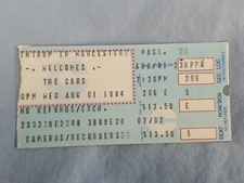 8-1-84 1984 The Cars Wang Chung Concert Ticket Stub Centrum Worcester Ma
