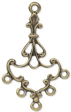 10 Antiqued Brass Plated Pewter 37x23mm Fancy Focal Earring Connectors 