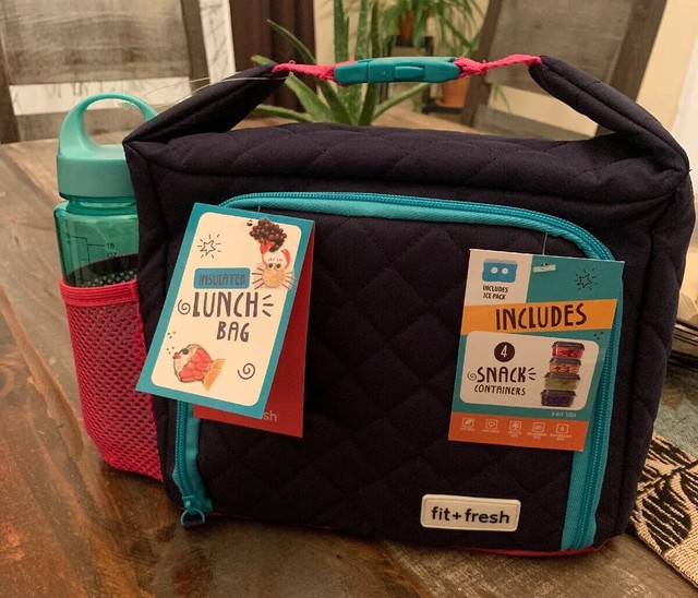 fit and fresh lunch bag with water bottle