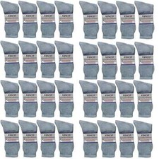 5-100 Dozens Wholesale Lots Mens Solid Grey Sports Cotton Crew Socks 9-11 10-13