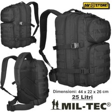 ZAINO TATTICO INCURSORE MIL-TEC MILTEC ASSAULT 25-30 LITRI NERO BLACK SOFTAIR 
