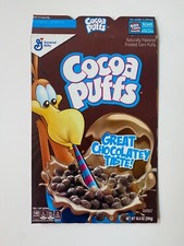 Cocoa Puffs Cereal Box, 2021 General Mills, empty, up cycled box, art