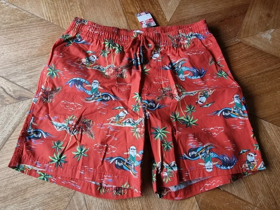 Best Less Mens Surfing Santa Festival Shorts Size Small Christmas eBay