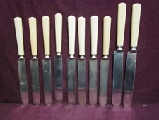 10 PC Silverplate knife blade  MERIDEN Cutlery 8-8 1/4" &  2-9 1/4" 